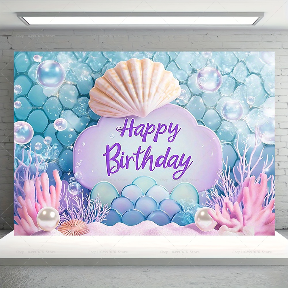 Baby Food Processor - Mermaid Party Backdrops Children's Happy Birthday