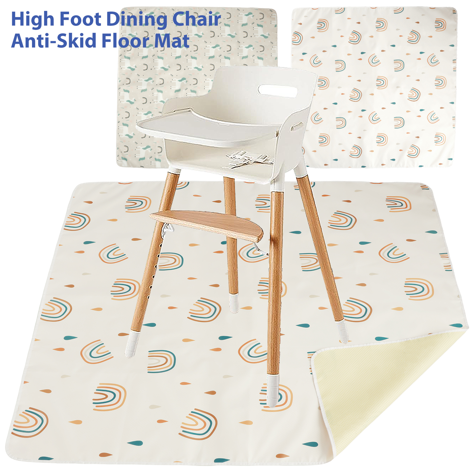 Highchair Splash Mat - Baby Dining Chair Mat Non-Slip High