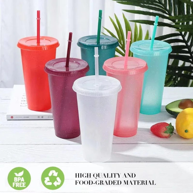 Training Cup Straw - Summer Party Glitter Cups Girl Cold
