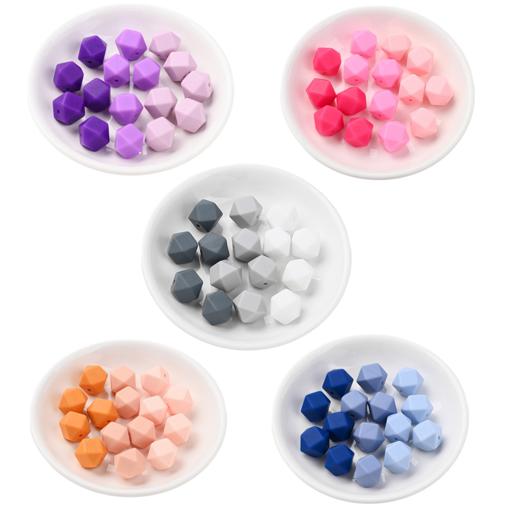 Baby Food Set - 30Pcs 14mm Octagonal Bead Silicone Set