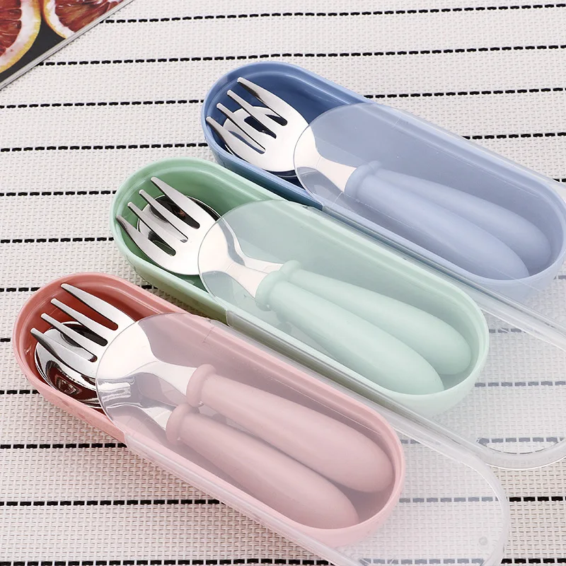 Baby Food Utensils Set - Infant Food Feeding Spoon Fork Baby