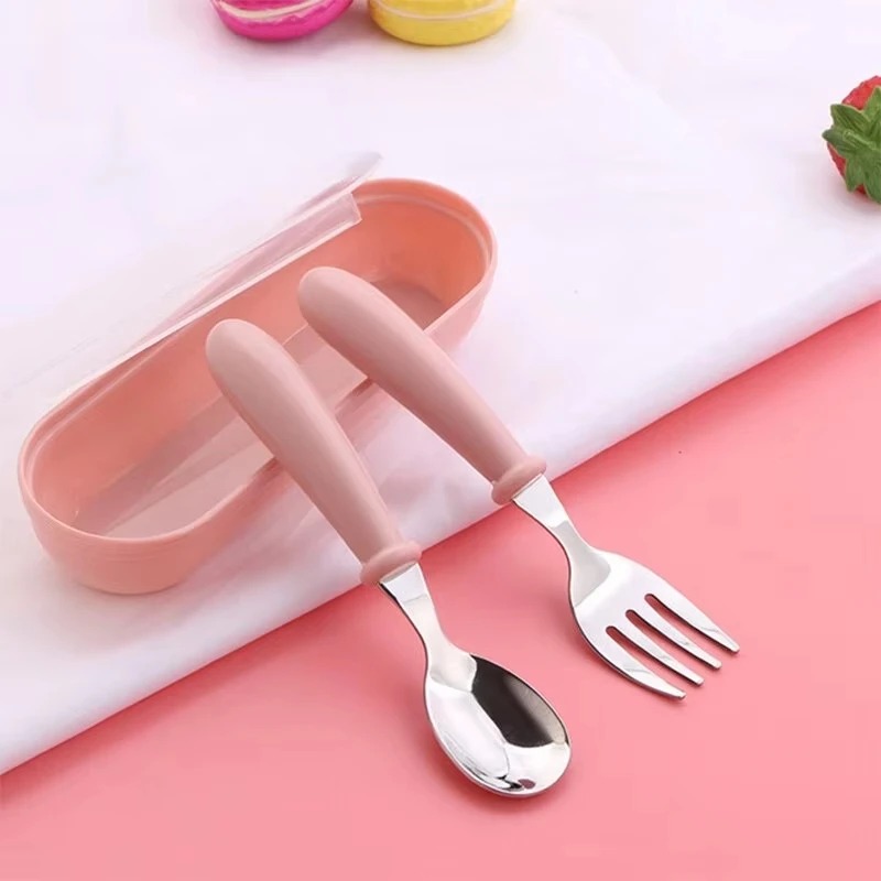Baby Food Utensils Set - Stainless Steel Baby Gadgets Tableware Set