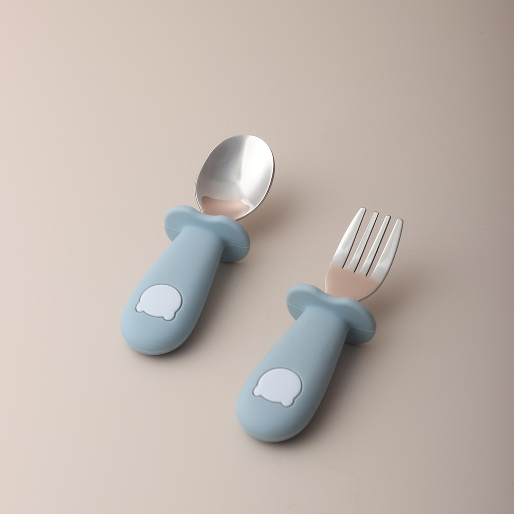 Baby Food Utensil - Baby panda shape silicone spoon and