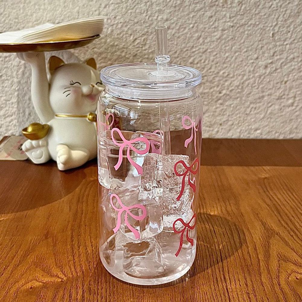 Training Cup Straw - 1Pcs Creative Pink Bow Plastic Cup