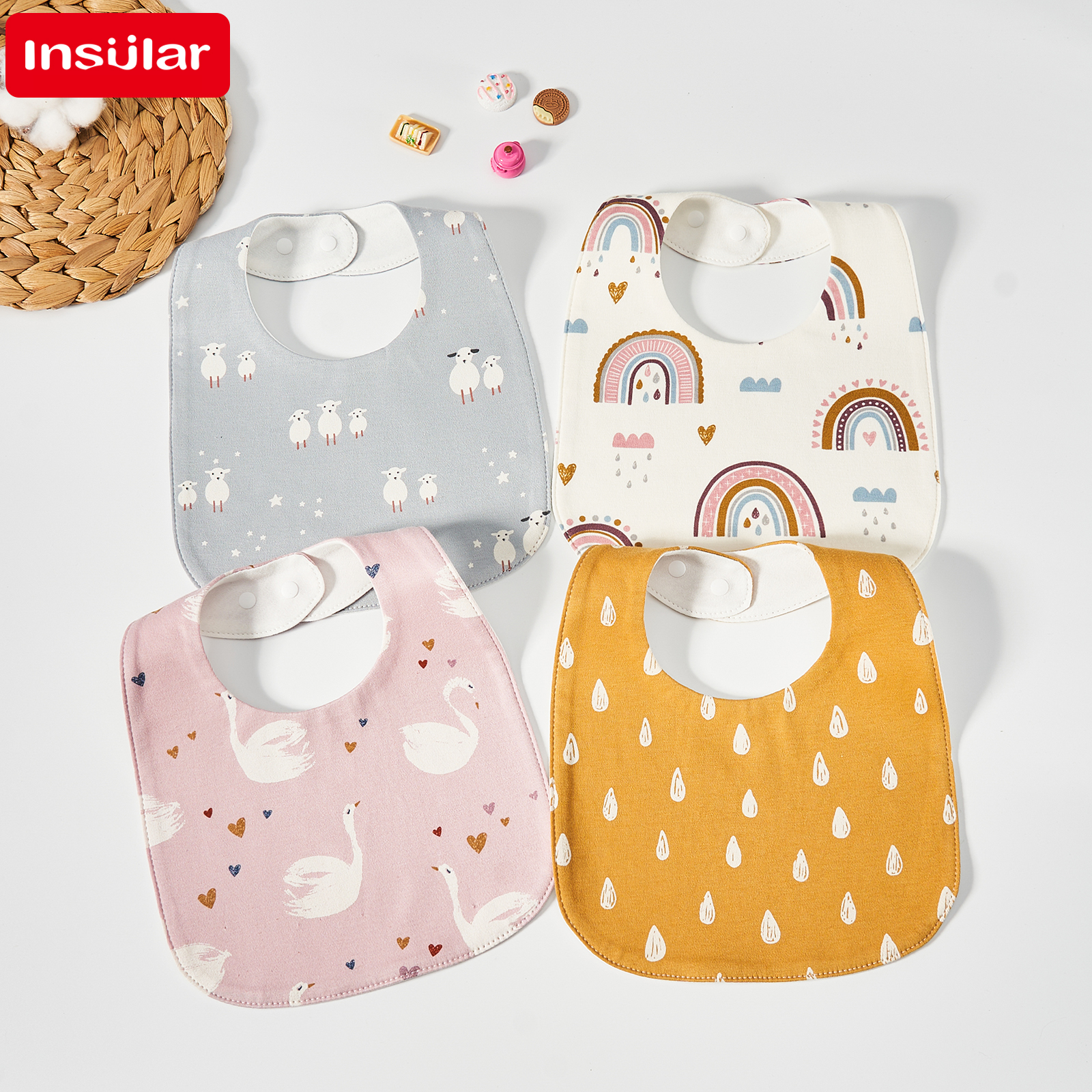 INSULAR 1pc Baby Bibs Burp Clo - Baby Rice Food 评论和价格