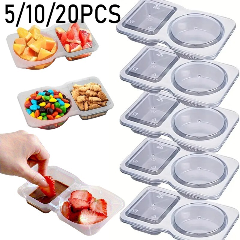 5/10/20PCS Double Compartment  - Snack Container Travel 评论和价格