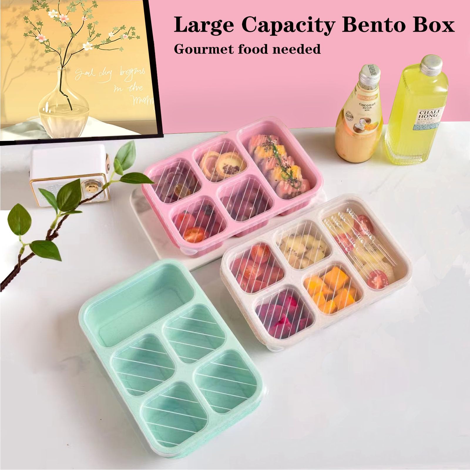 1PC, bento lunch box, suitable - Snack Container Travel 评论和价格