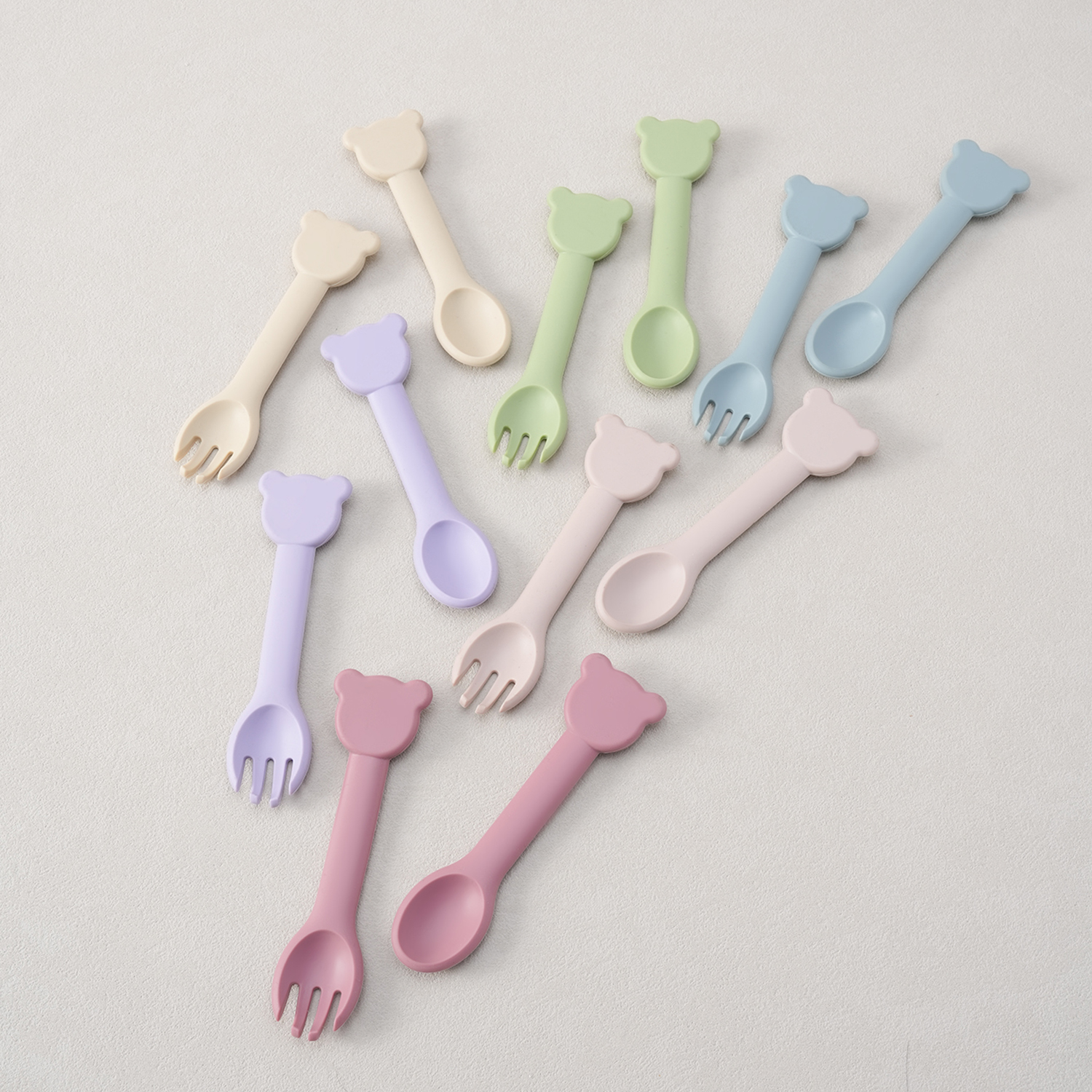 2PCS Silicone Baby Tableware A - Baby Food Utensils Set 评论和价格