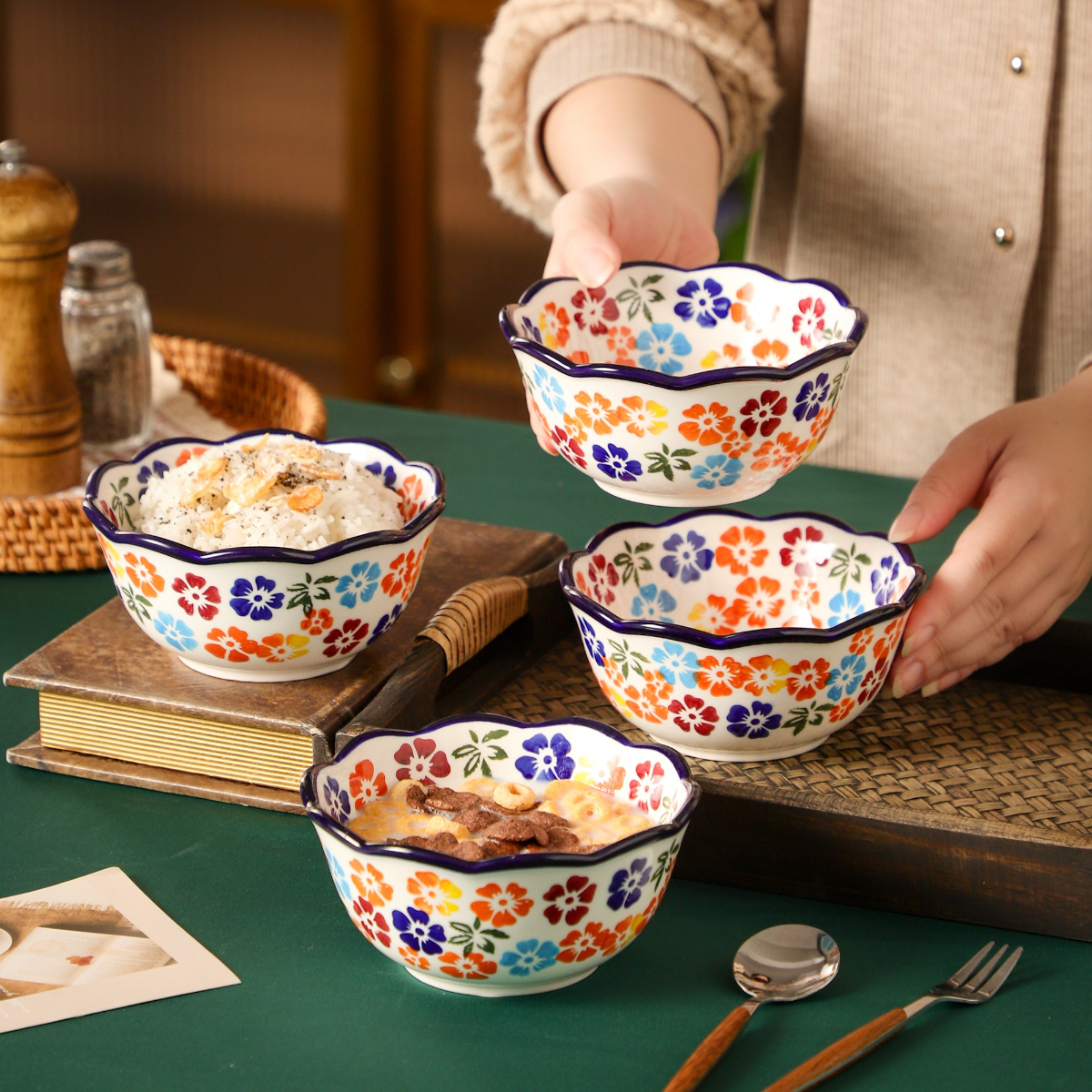 1pc/2/4/6/8pcs,Bohemian floral - Baby Food Oatmeal 评论和价格