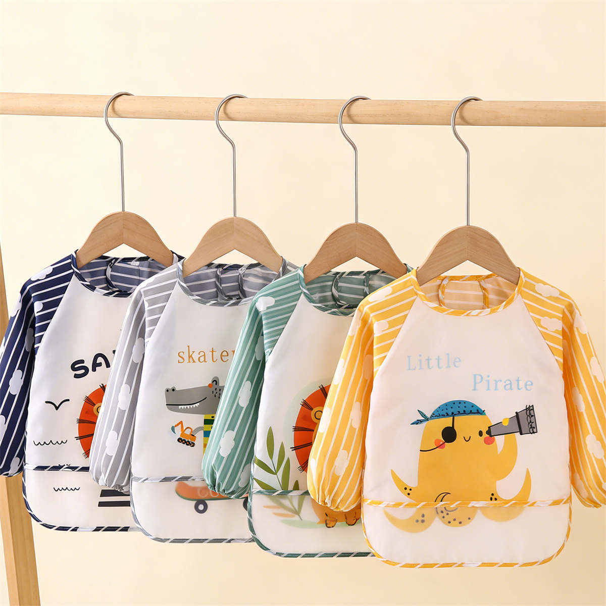 2pcs Waterproof Full Sleeve Ba - Baby Food Set 评论和价格