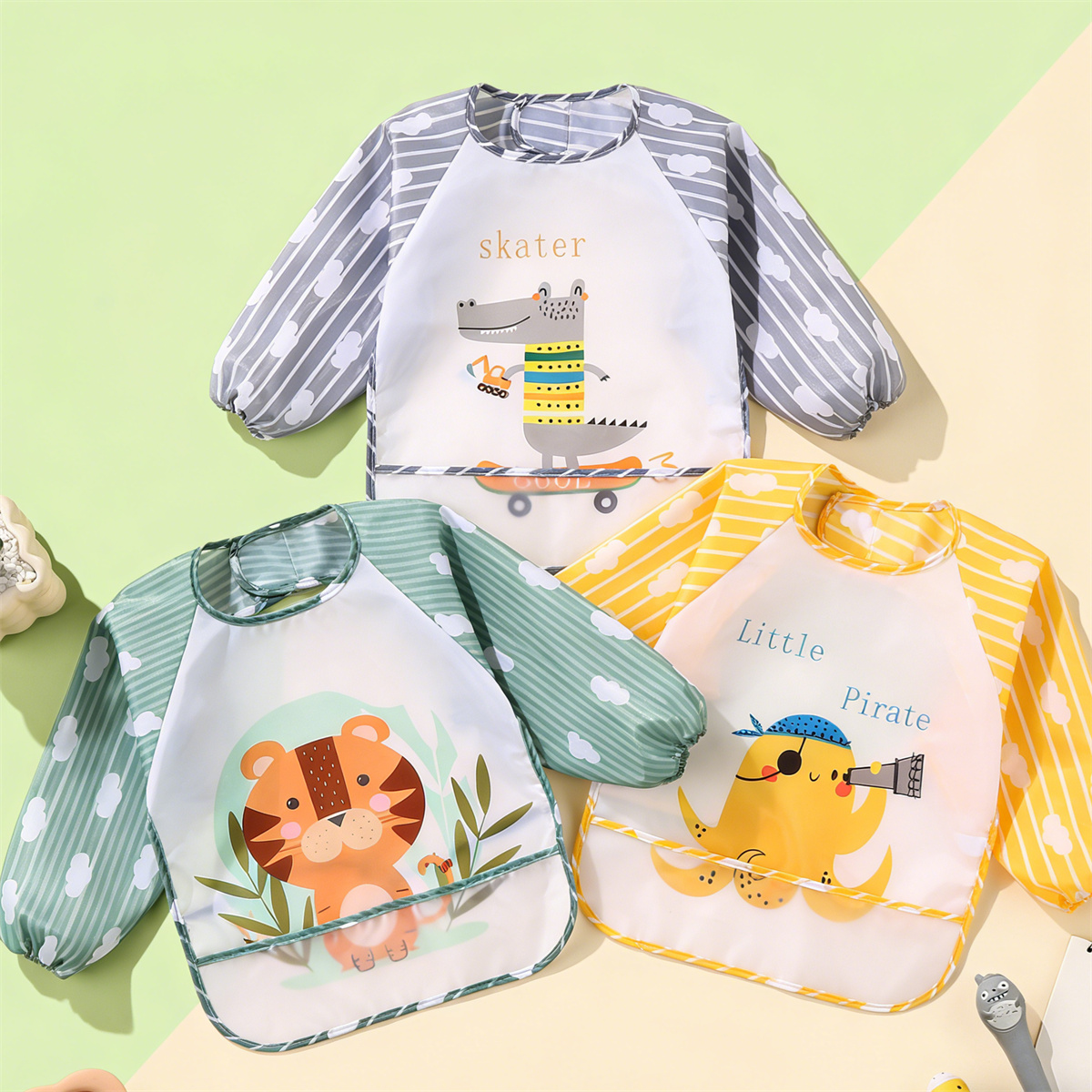 2pcs Waterproof Full Sleeve Ba - Baby Food Set 评论和价格