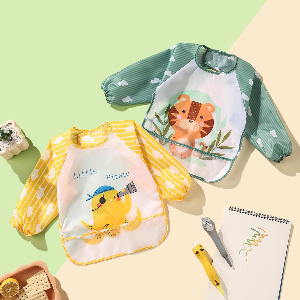 2pcs Waterproof Full Sleeve Ba - Baby Food Set 评论和价格