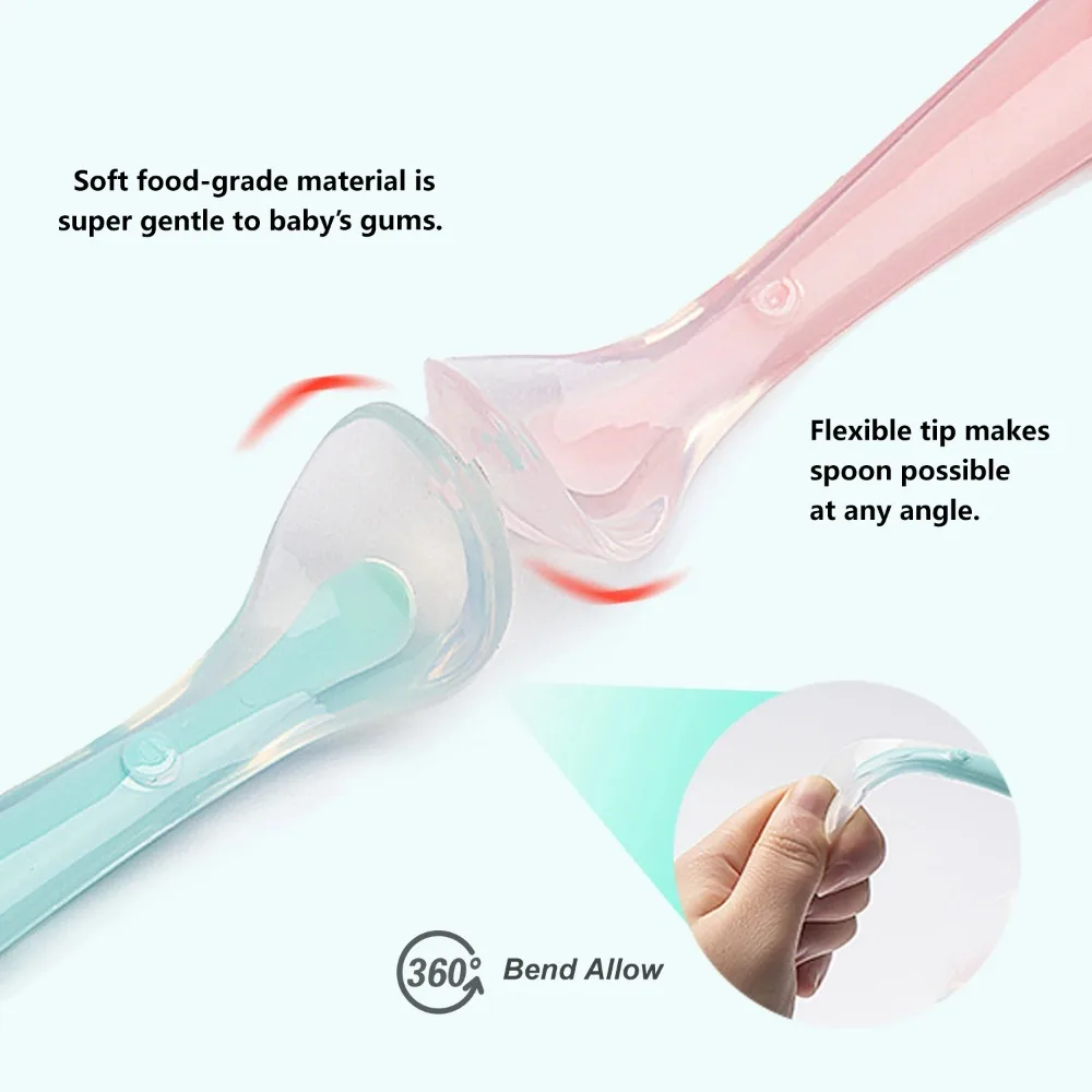 Baby Spoons Soft Silicone Todd - Baby Food Utensil 评论和价格
