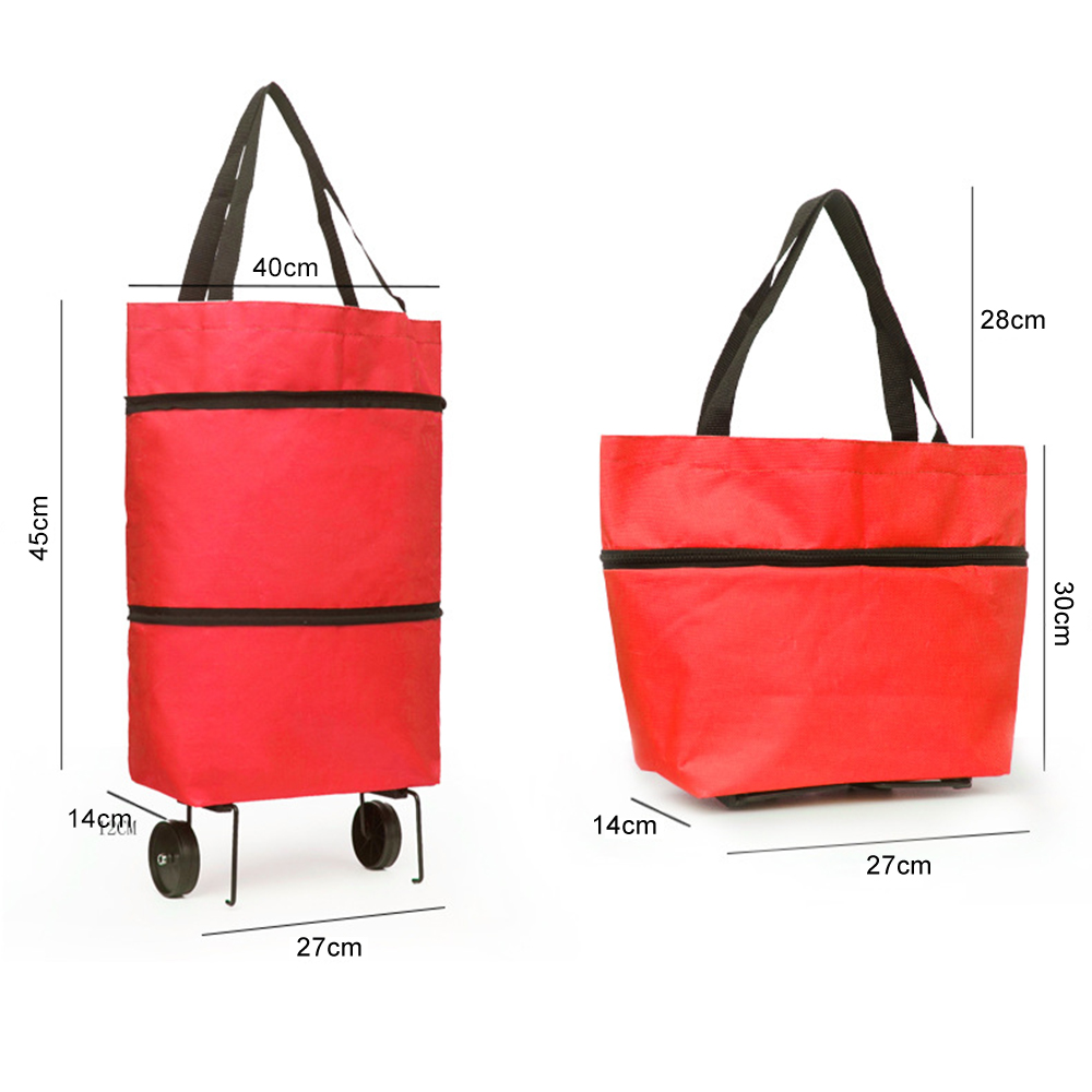 Folding Shopping Pull Cart Tro - Food Pouch Reusable 评论和价格