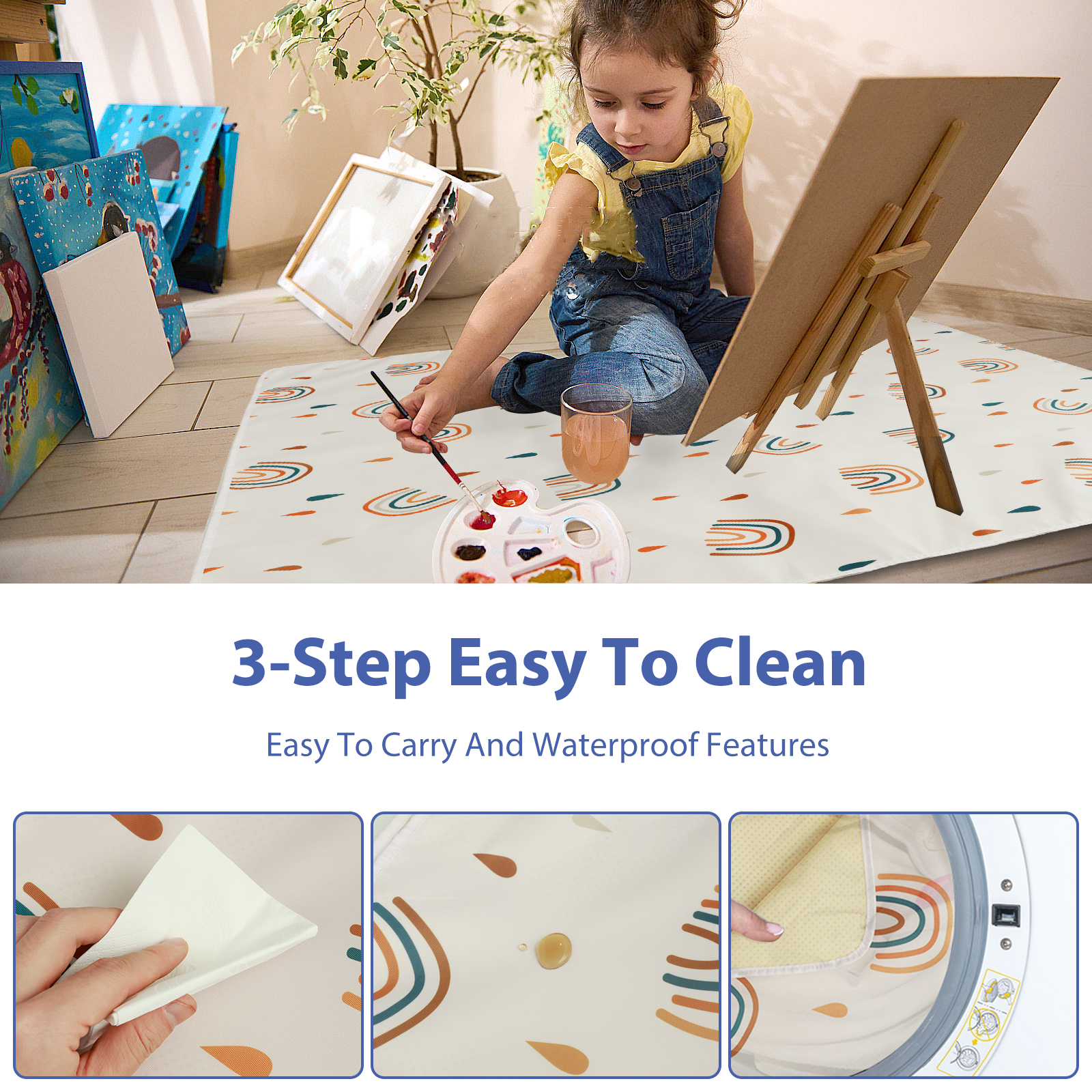 Baby Dining Chair Mat Non-Slip - Highchair Splash Mat 评论和价格