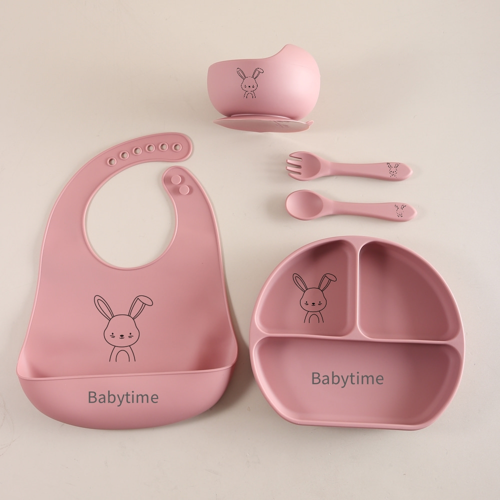 5pcs Bunny Baby Utensils Set,  - Baby Food Utensils Set 评论和价格