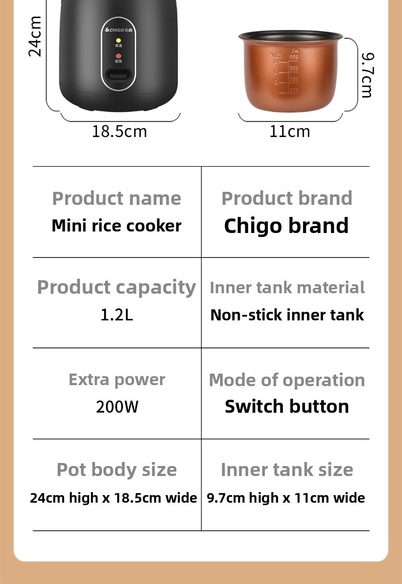 1.2L Mini Rice Cooker, Dormito - Baby Rice Food 评论和价格