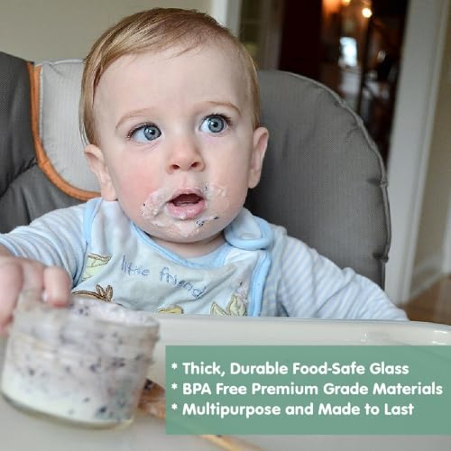 Sage Spoonfuls -12 Pack 4 oz B - Baby Food Glass Jar 评论和价格