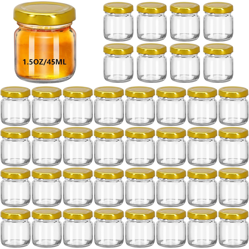 1.5 oz Round Mini Clear Honey  - Baby Food Glass Jar 评论和价格