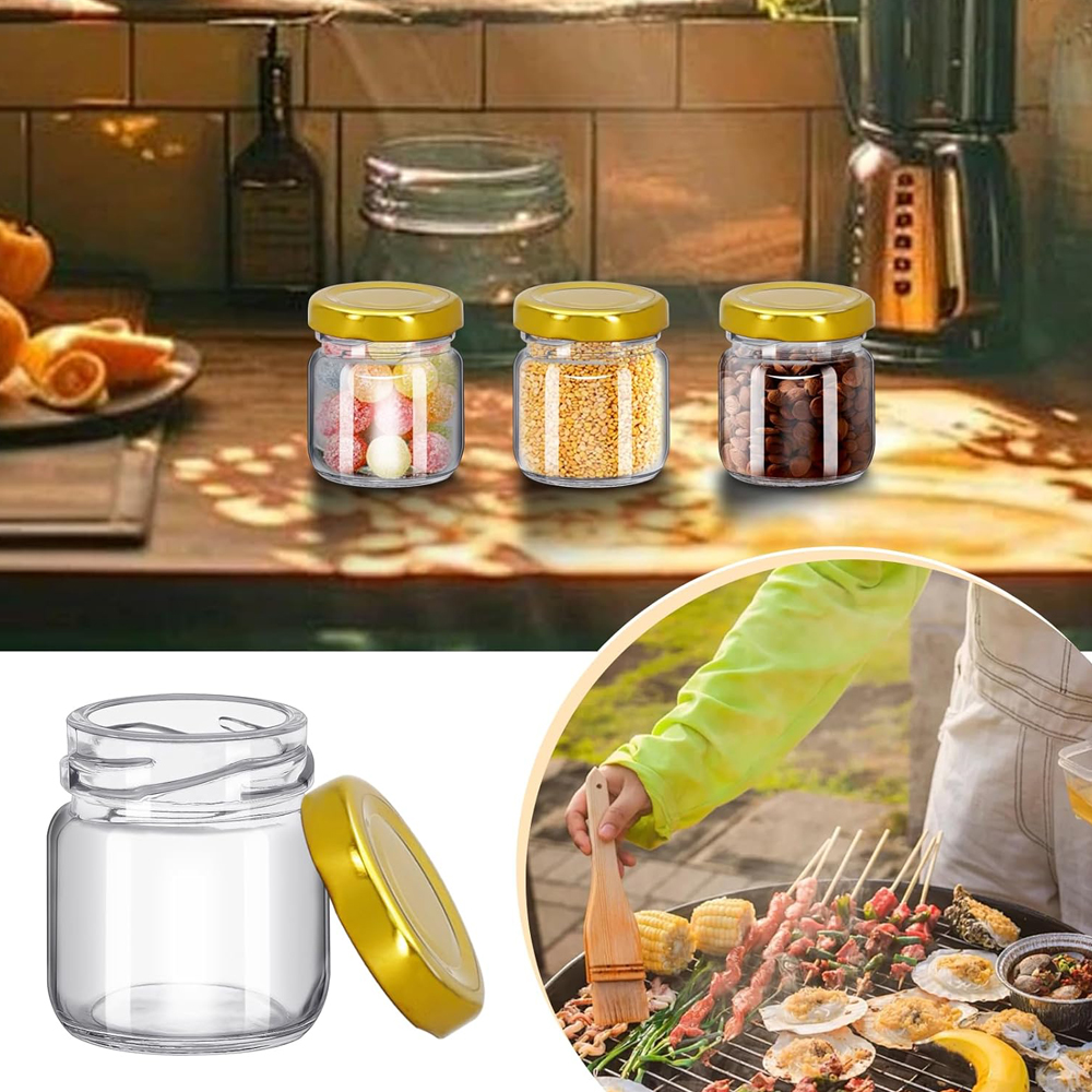 1.5 oz Round Mini Clear Honey  - Baby Food Glass Jar 评论和价格