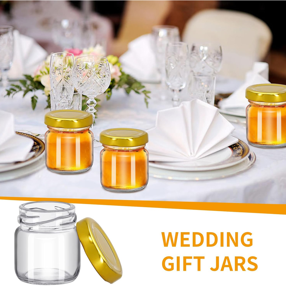 1.5 oz Round Mini Clear Honey  - Baby Food Glass Jar 评论和价格