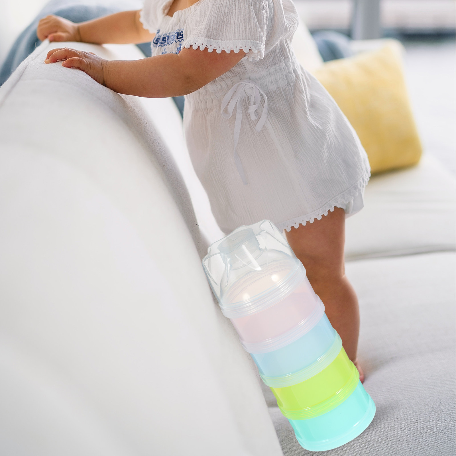 4-Layer Stackable Baby Formula - Snack Container Travel 评论和价格