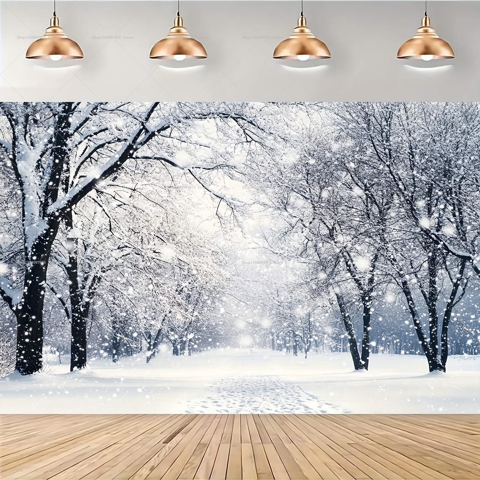 Snowy Forest Christmas Backdro - Baby Food Processor 评论和价格