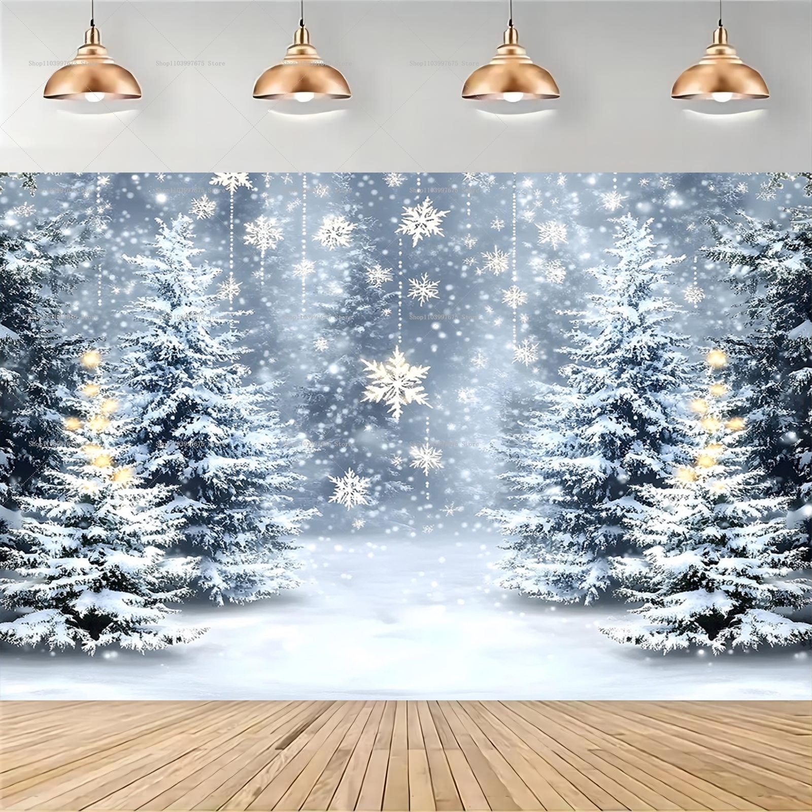 Snowy Forest Christmas Backdro - Baby Food Processor 评论和价格