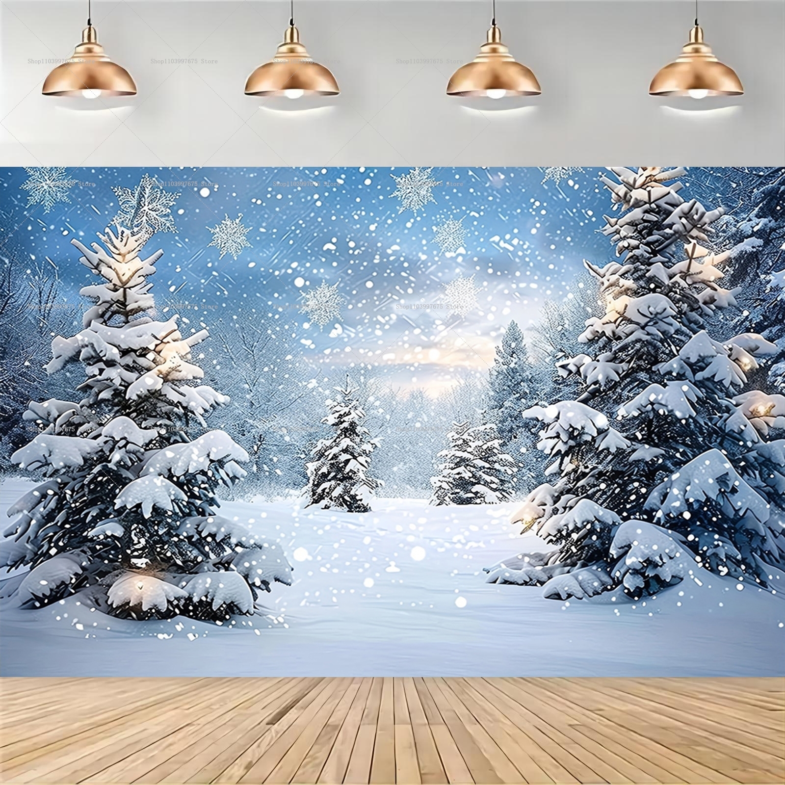 Snowy Forest Christmas Backdro - Baby Food Processor 评论和价格