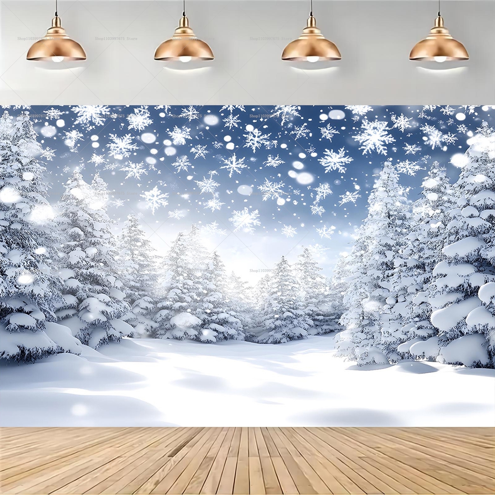 Snowy Forest Christmas Backdro - Baby Food Processor 评论和价格