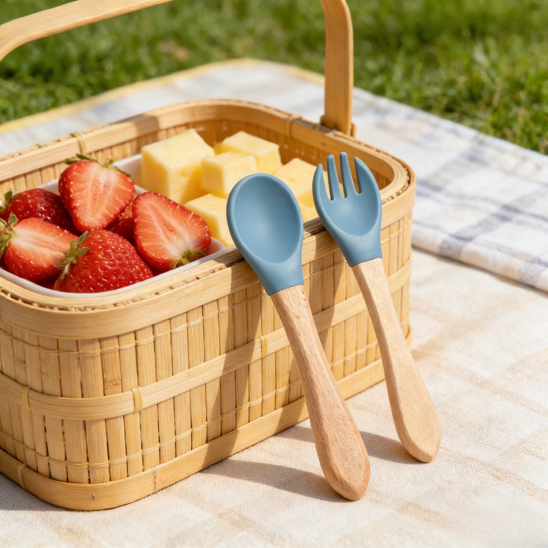 Baby Silicone Spoon Fork Set S - Baby Food Utensils Set 评论和价格