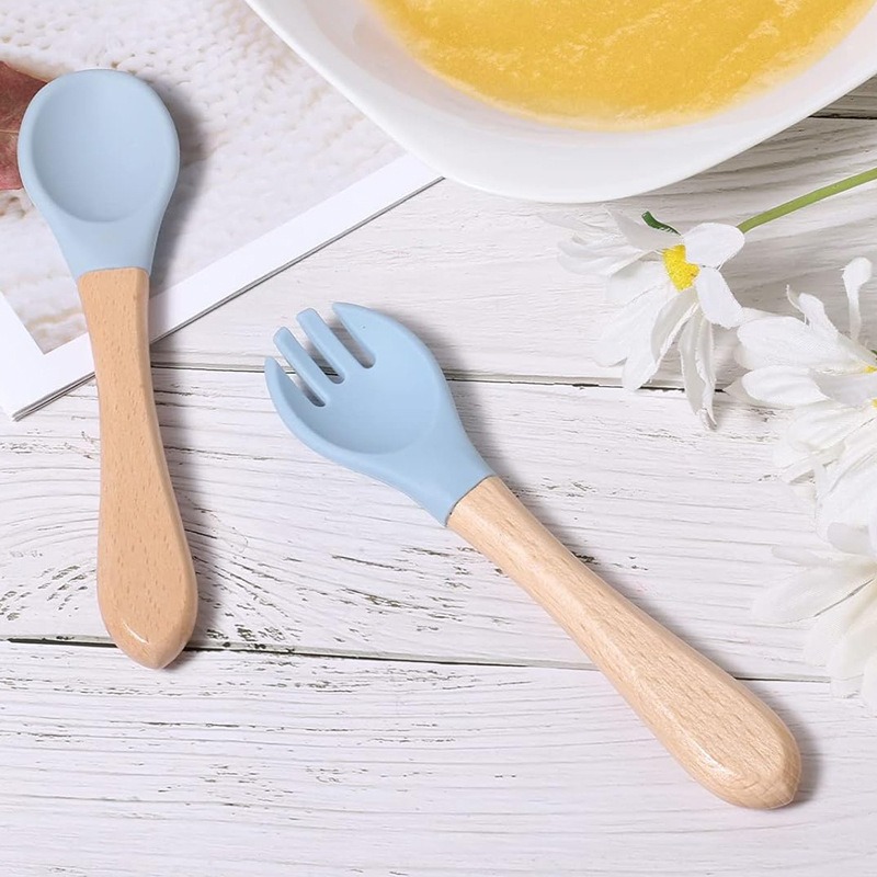 Baby Silicone Spoon Fork Set S - Baby Food Utensils Set 评论和价格