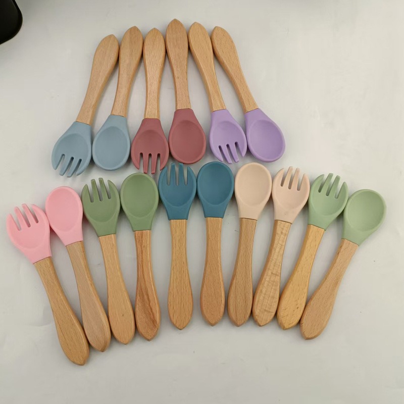 Baby Silicone Spoon Fork Set S - Baby Food Utensils Set 评论和价格
