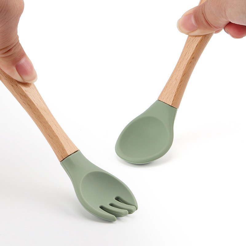 Baby Silicone Spoon Fork Set S - Baby Food Utensils Set 评论和价格