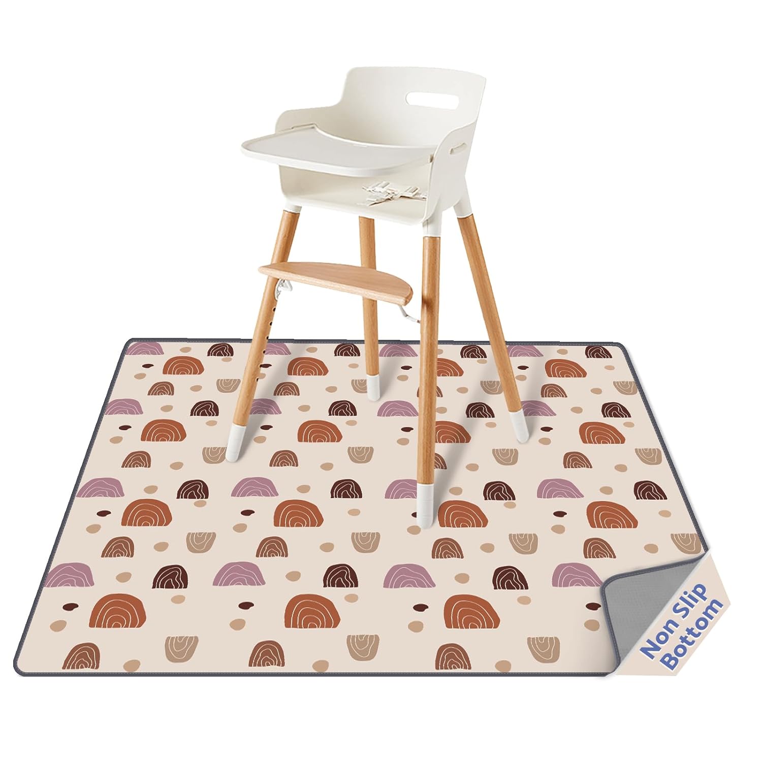 Boho Rainbow Baby Splat Mat fo - Highchair Splash Mat 评论和价格