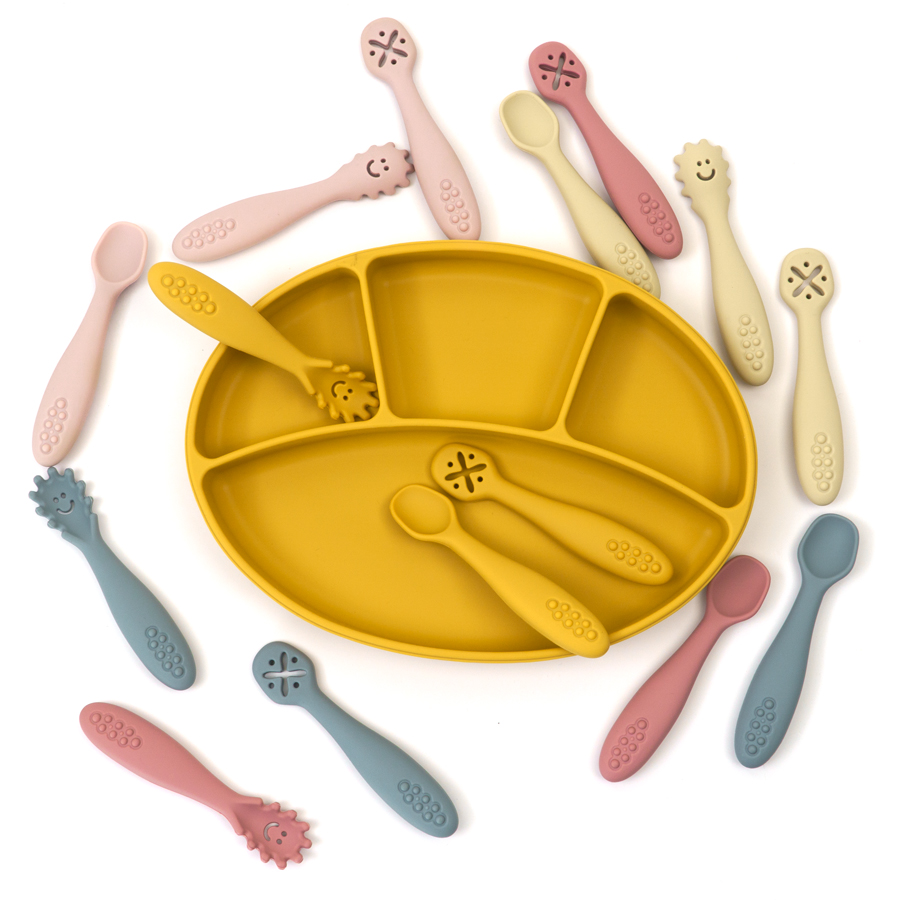 3PCS Silicone Spoon Fork For B - Baby Food Utensils Set 评论和价格