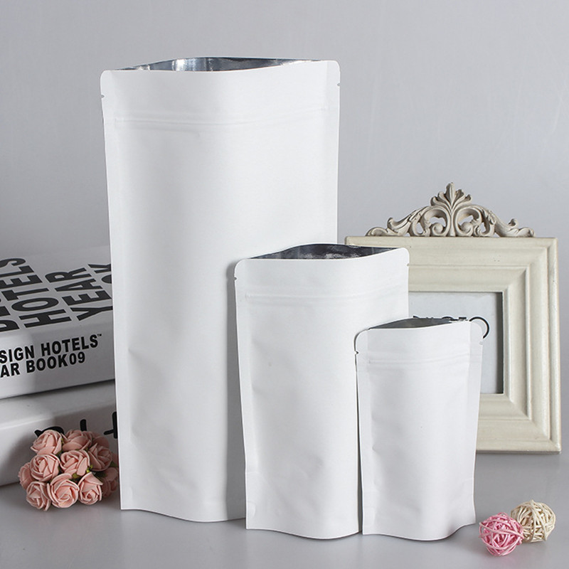 100pcs Wholesale Stand up Whit - Food Pouch Reusable 评论和价格