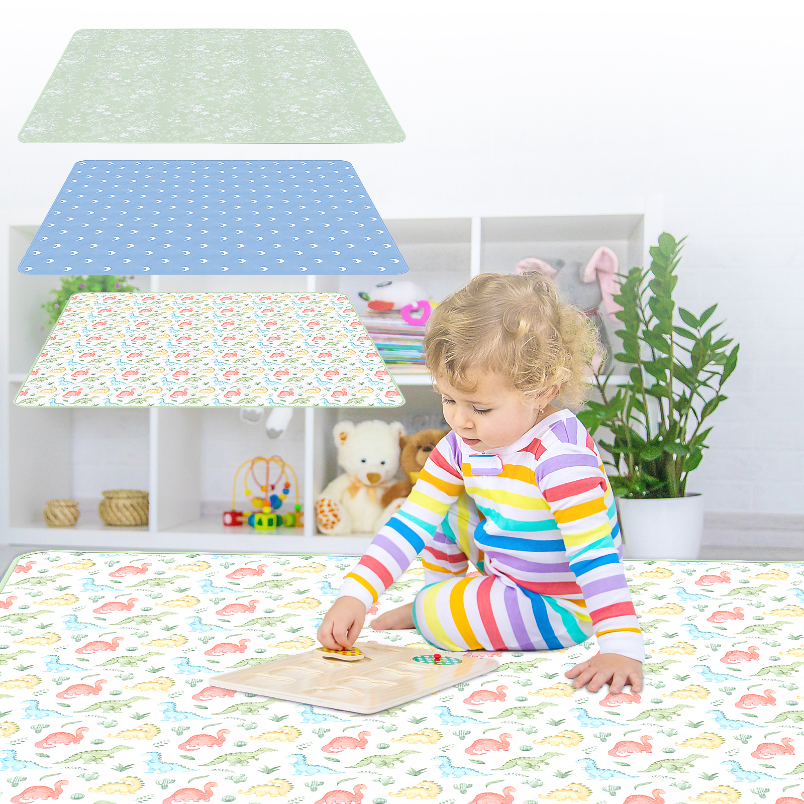 Baby Play Mat 51 Inch Waterpro - Highchair Splash Mat 评论和价格