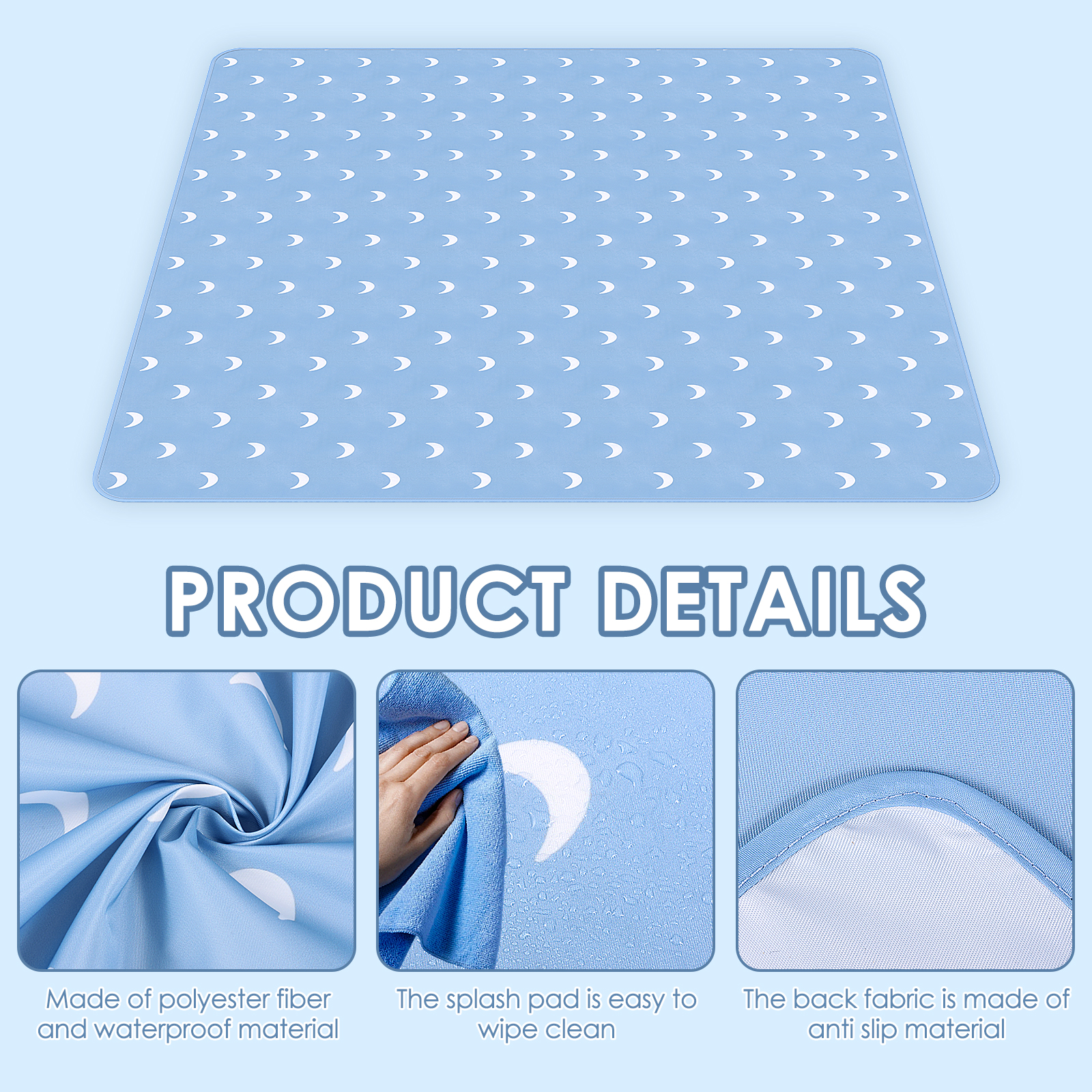Baby Play Mat 51 Inch Waterpro - Highchair Splash Mat 评论和价格