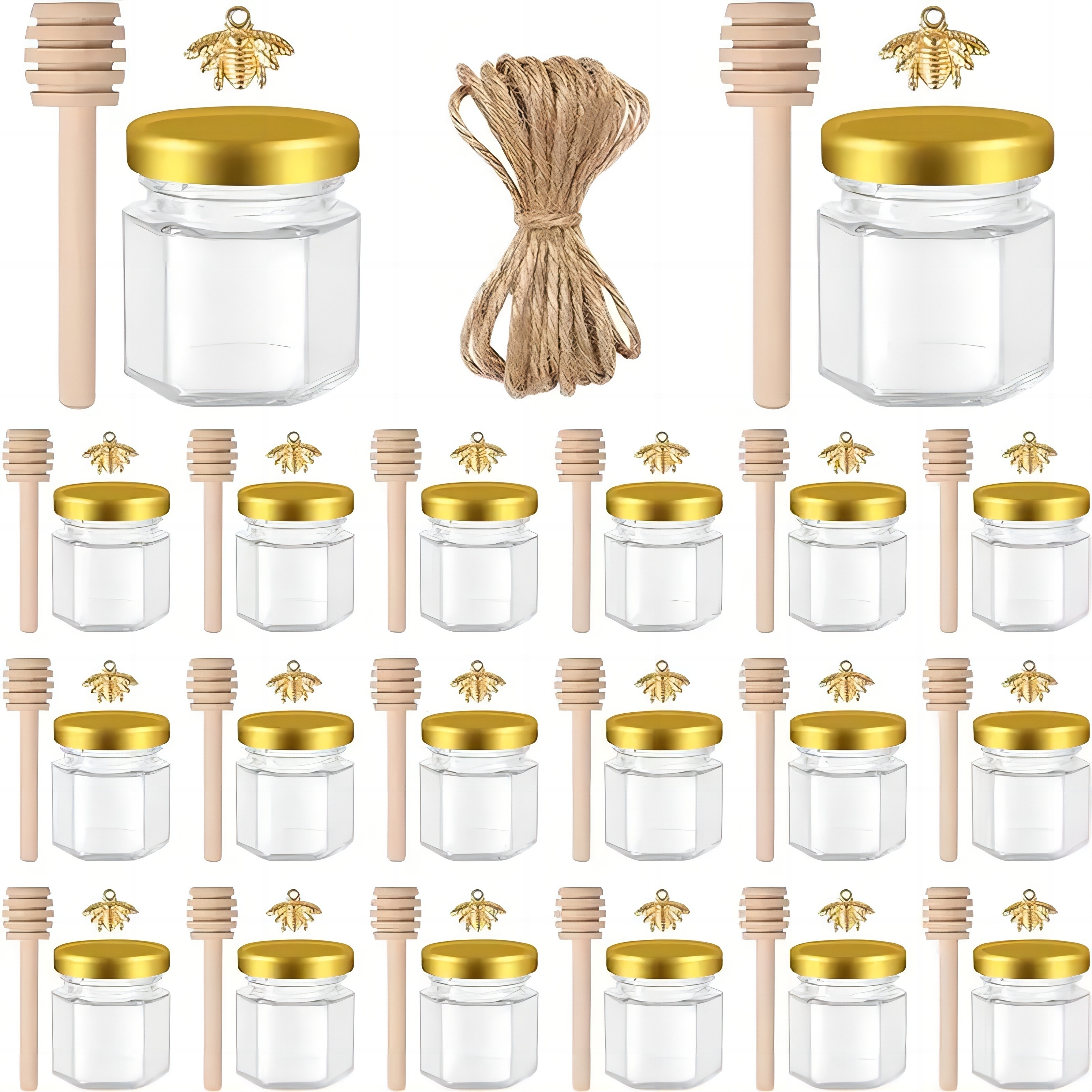 1.5 Oz Hexagon Mini Glass Hone - Baby Food Glass Jar 评论和价格