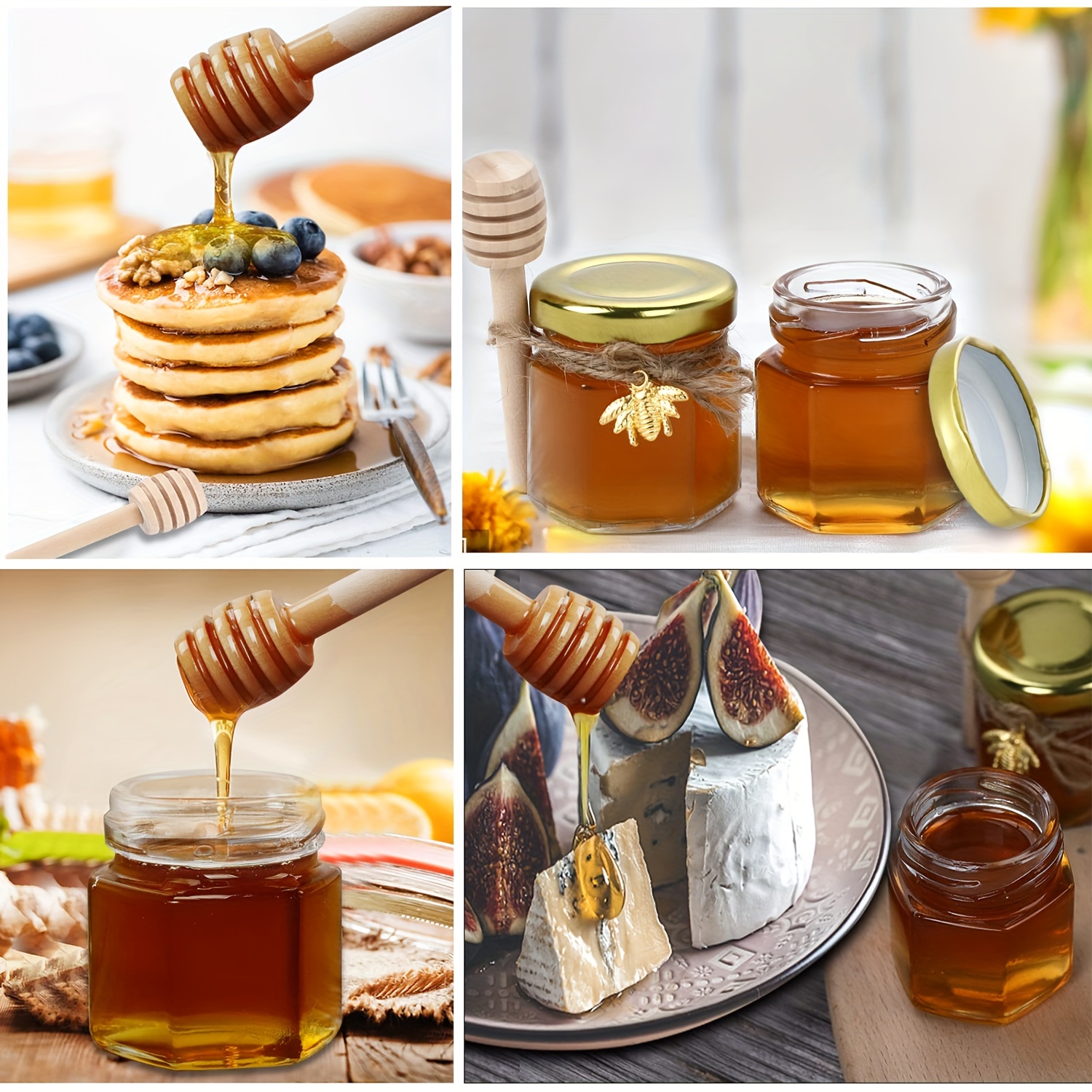 1.5 Oz Hexagon Mini Glass Hone - Baby Food Glass Jar 评论和价格