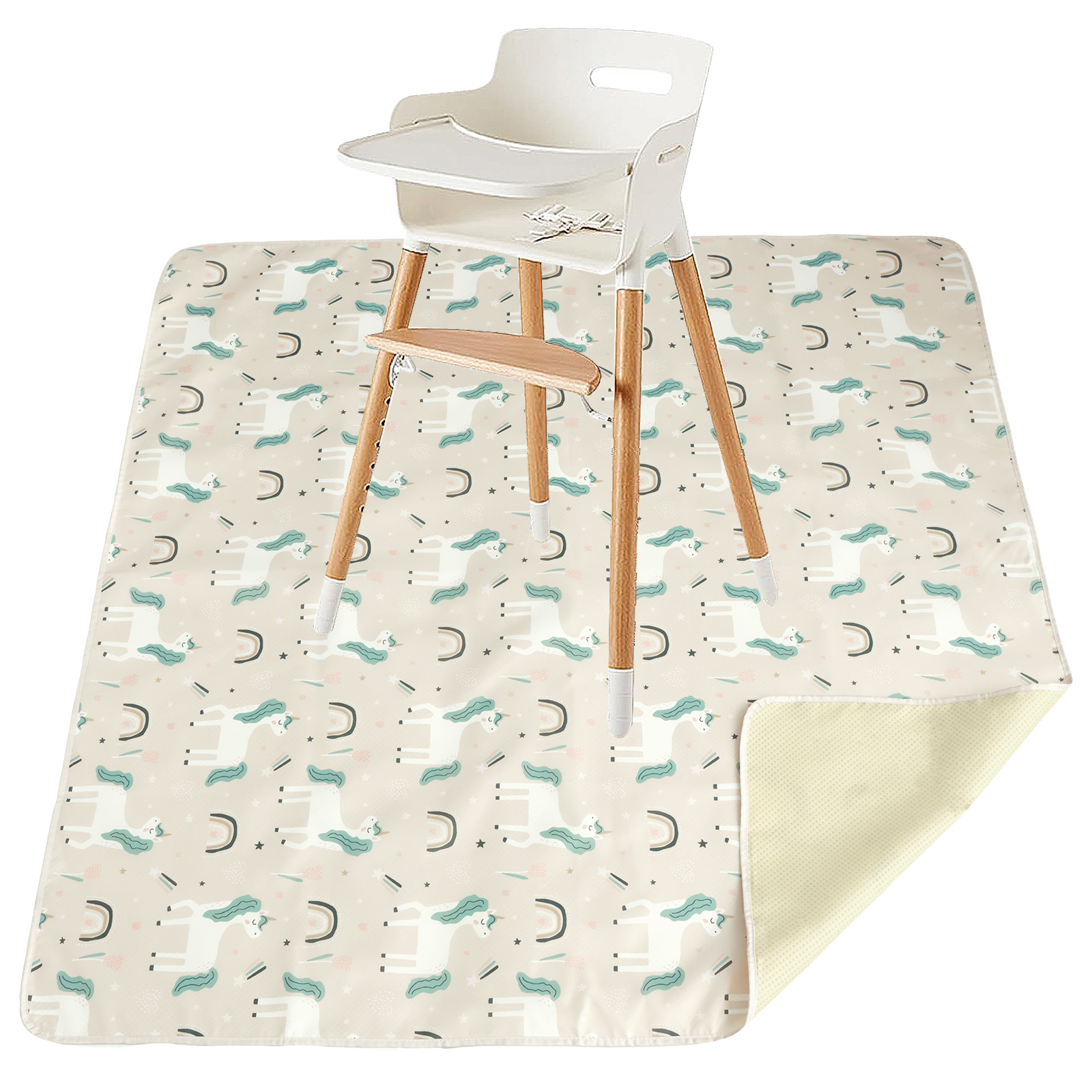 Baby High Chair Splat Mat Port - Highchair Splash Mat 评论和价格