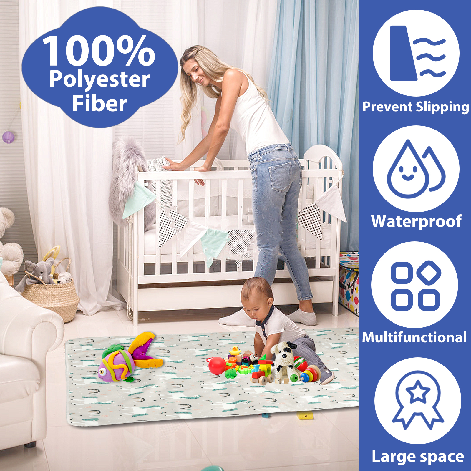 Baby High Chair Splat Mat Port - Highchair Splash Mat 评论和价格