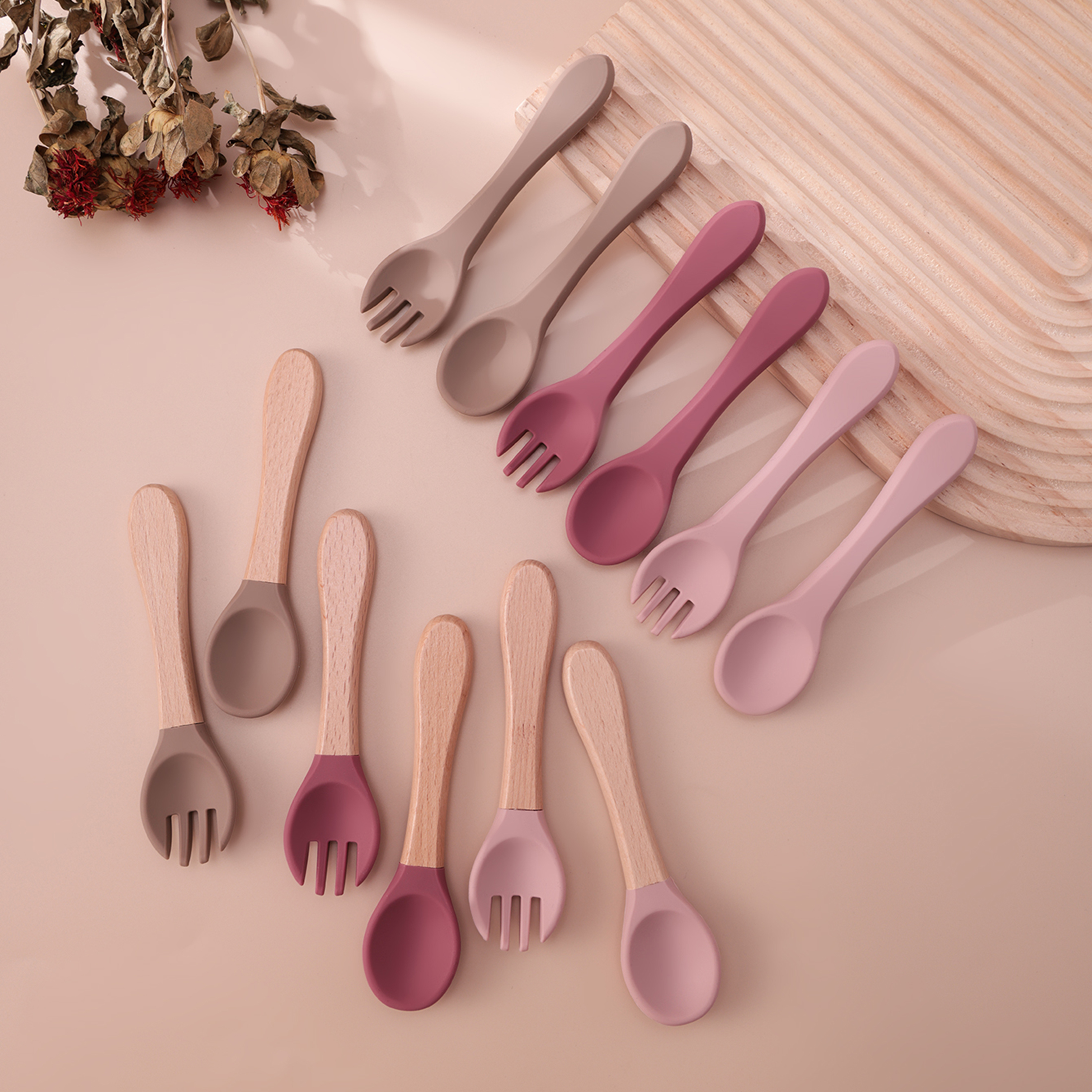 Color Kids 4PCS Silicone Baby  - Baby Food Utensil 评论和价格