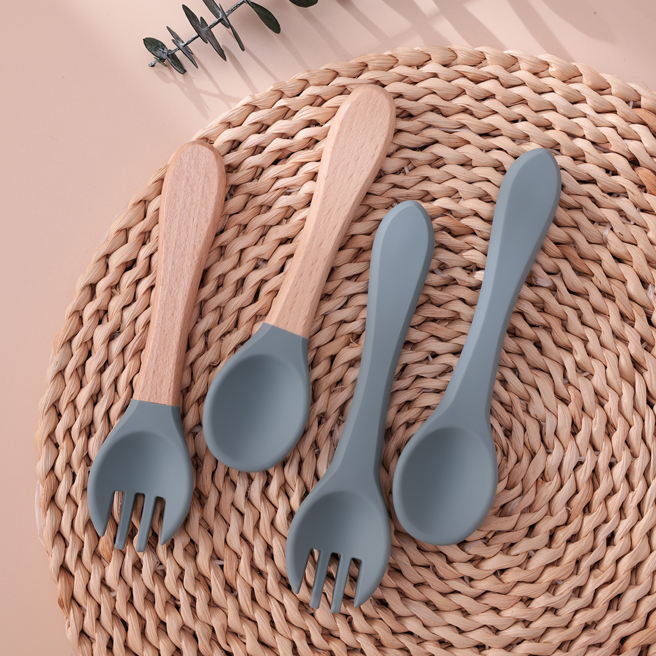 Color Kids 4PCS Silicone Baby  - Baby Food Utensil 评论和价格