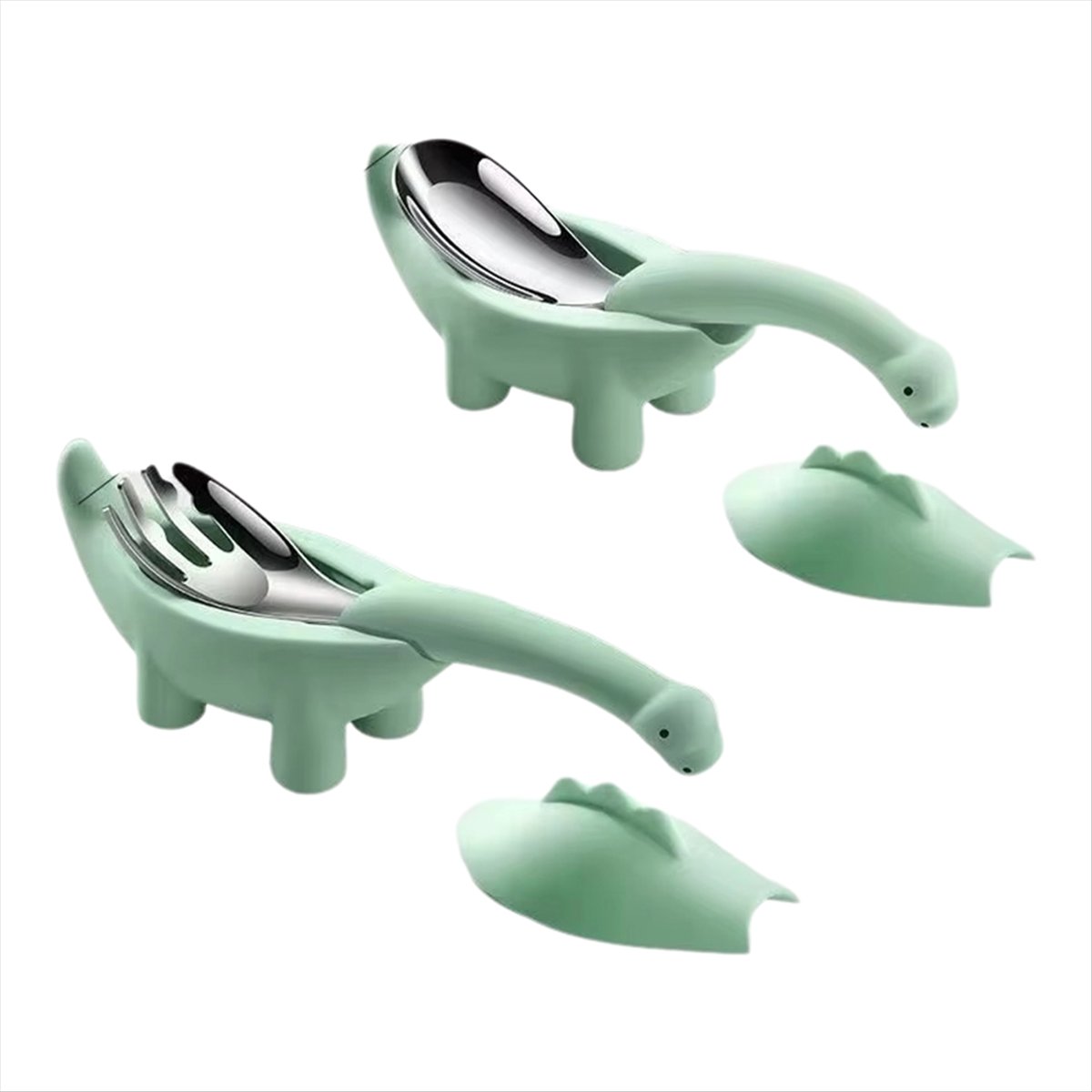 BAAQ Dinosaur Shaped Infant Fo - Baby Food Utensils Set 评论和价格