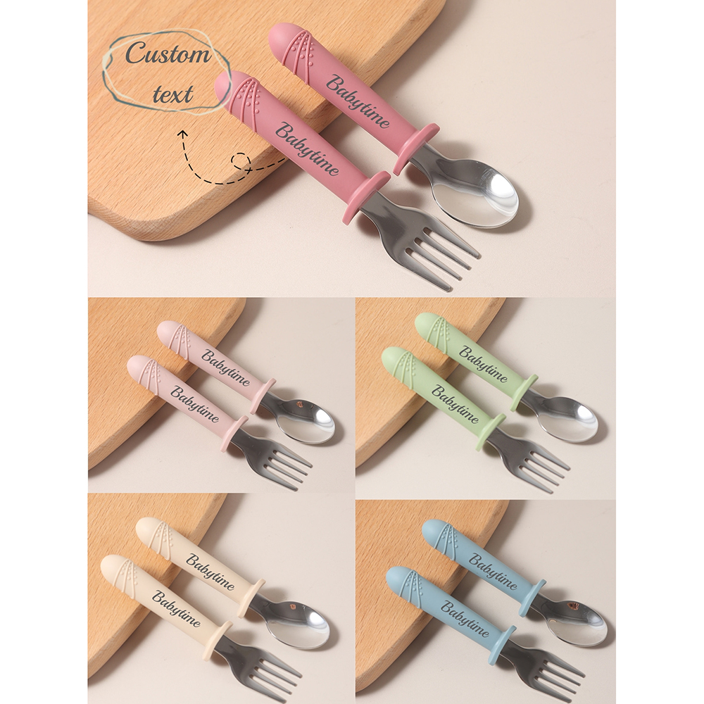 Custom Long Handle Silicone Sp - Baby Food Utensils Set 评论和价格