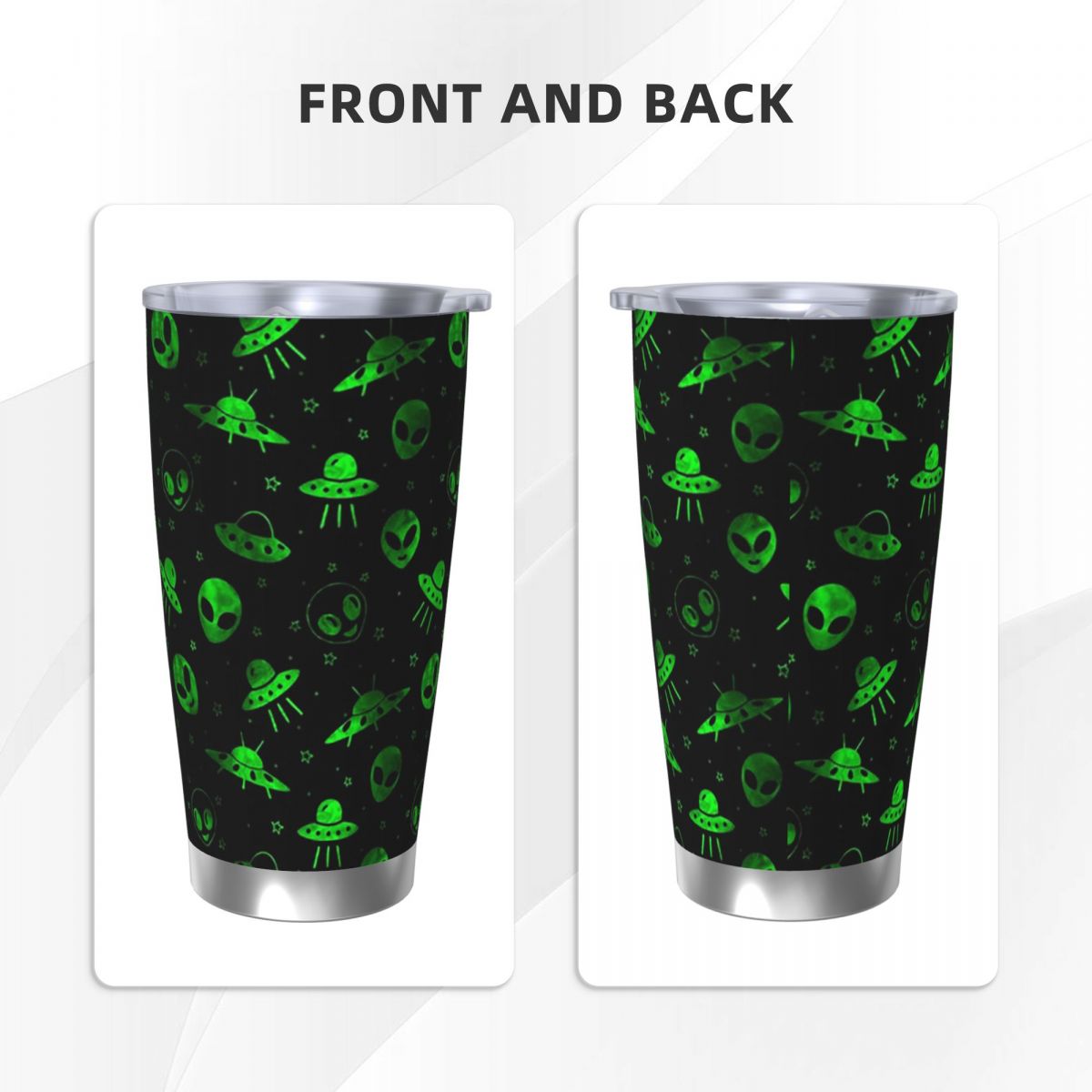 Aliens And UFOs Pattern Stainl - Training Cup Straw 评论和价格