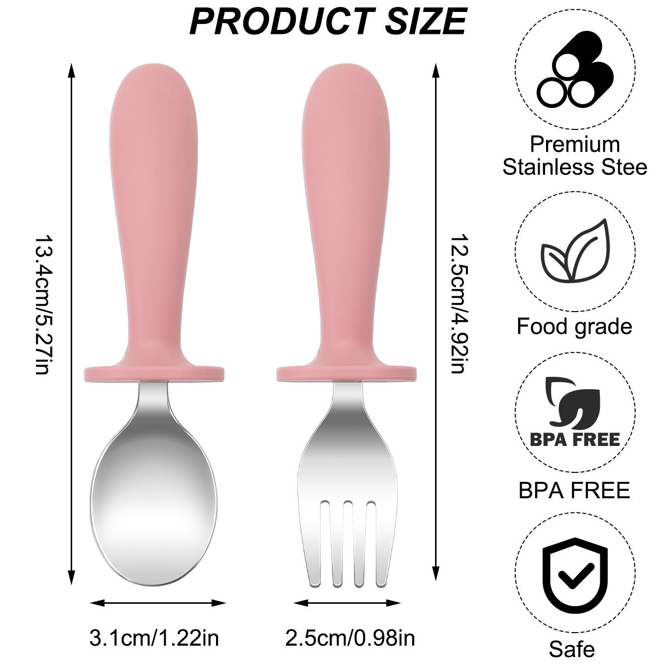 Color Kids 2PCS Stainless Stee - Baby Food Utensils Set 评论和价格