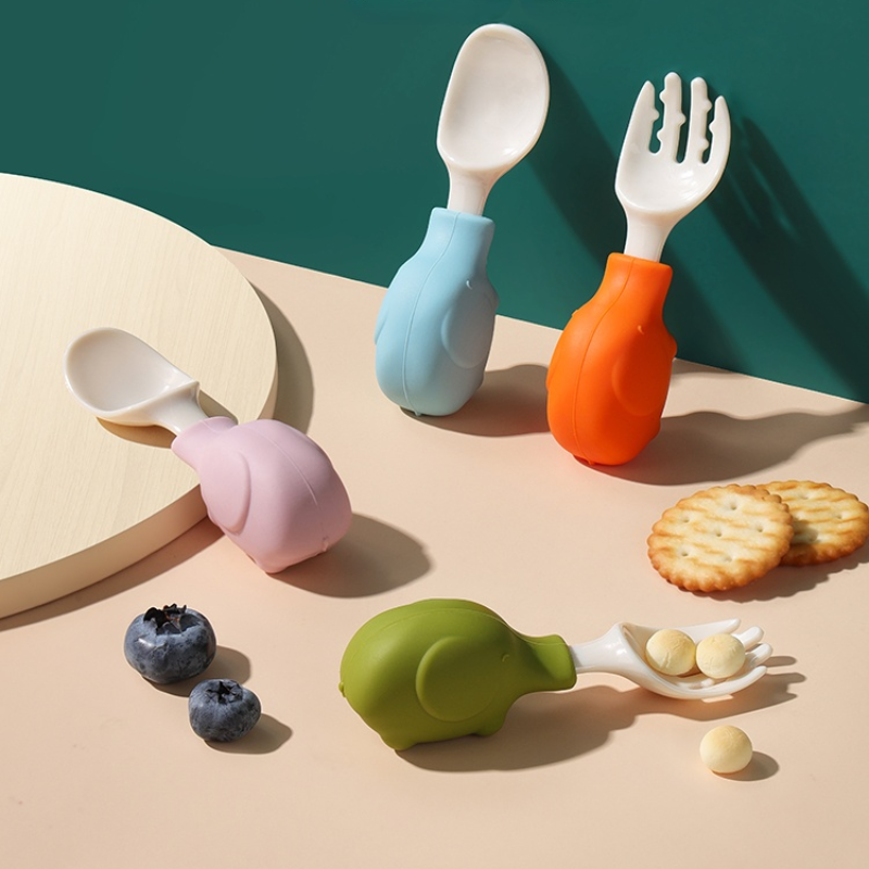 Elephant Baby Utensils Set Foo - Baby Food Utensils Set 评论和价格